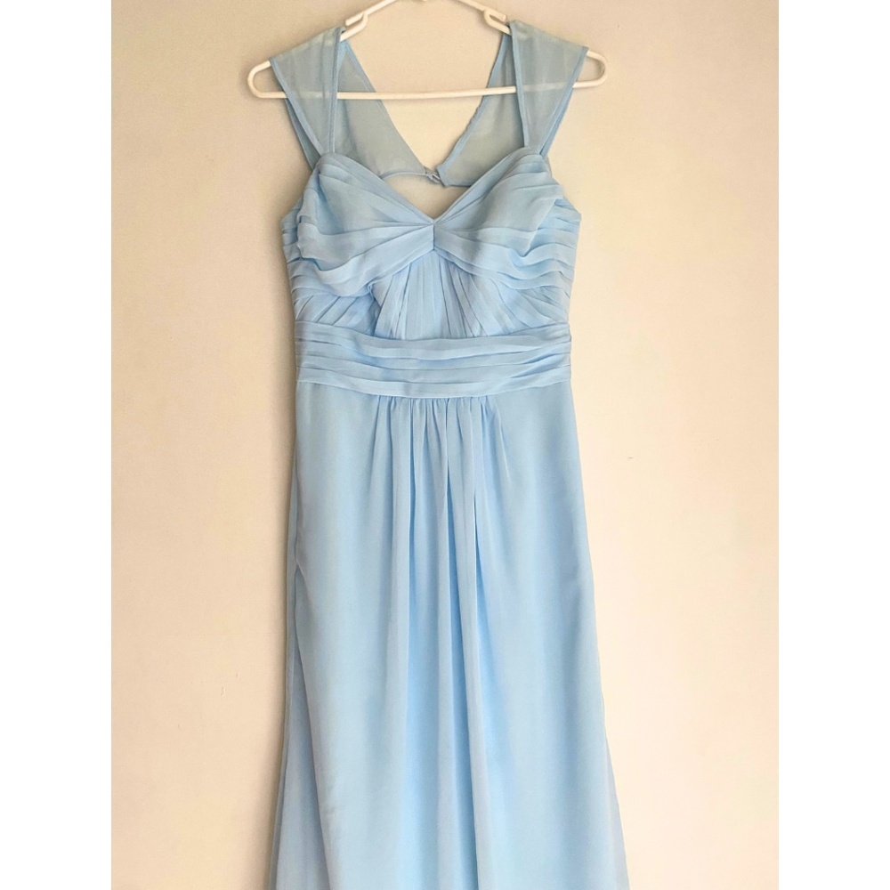 NWT JJ’s House Sky Blue Shoulder Cut Out Back Bridesmaid/Wedding Dress [US 6] - Picture 2 of 12